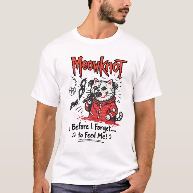 Camiseta Before I Forget to Feed Me – Singing Cat Parody (Frente)