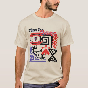 Camiseta bege com padrão T-Shirt