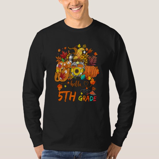 Camiseta Beginning Of Autumn Fall Teacher Sunflower Hello 5 (Frente)