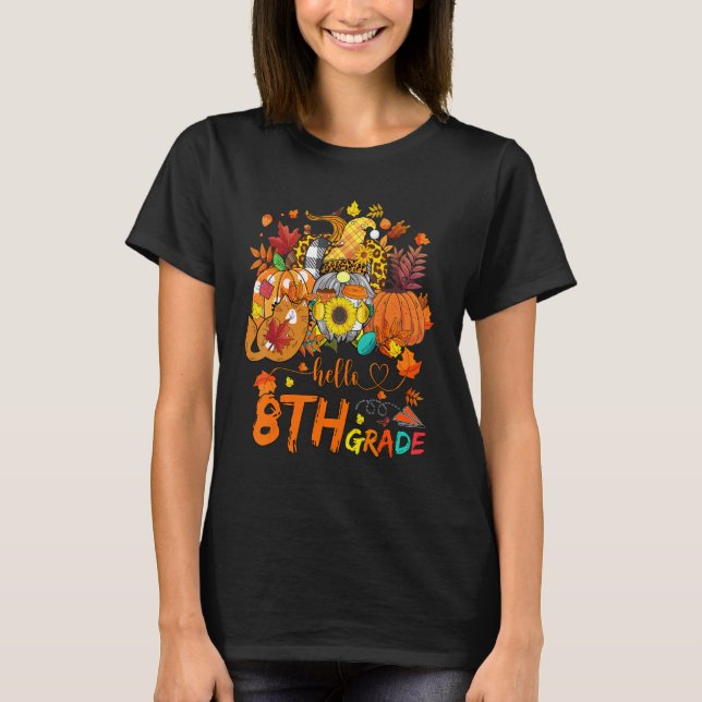 Camiseta Beginning Of Autumn Fall Teacher Sunflower Hello 8 (Frente)