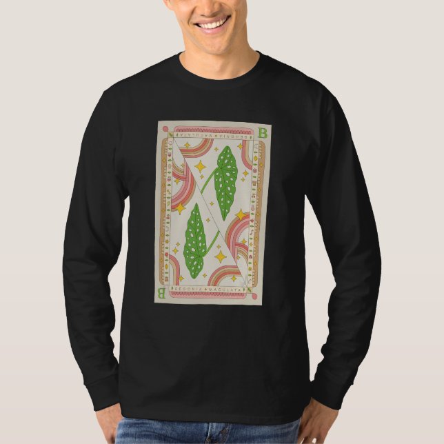 Camiseta Begonia Maculata Houseplant Illustration Playing C (Frente)