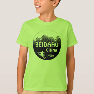 Camiseta Beidahu China green boys ski logo
