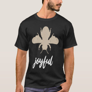 Camiseta Beige Bee Joyful Motivational Seja Joyful