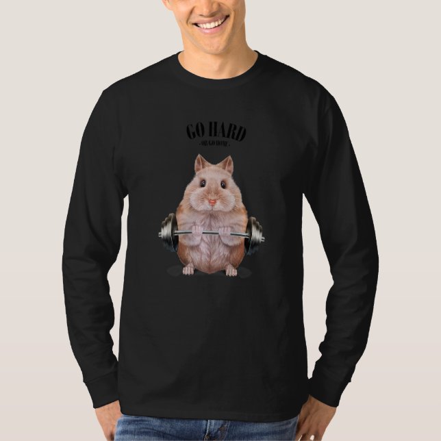Camiseta Beige Dwarf Hamster Muscle Training Welevaging (Frente)