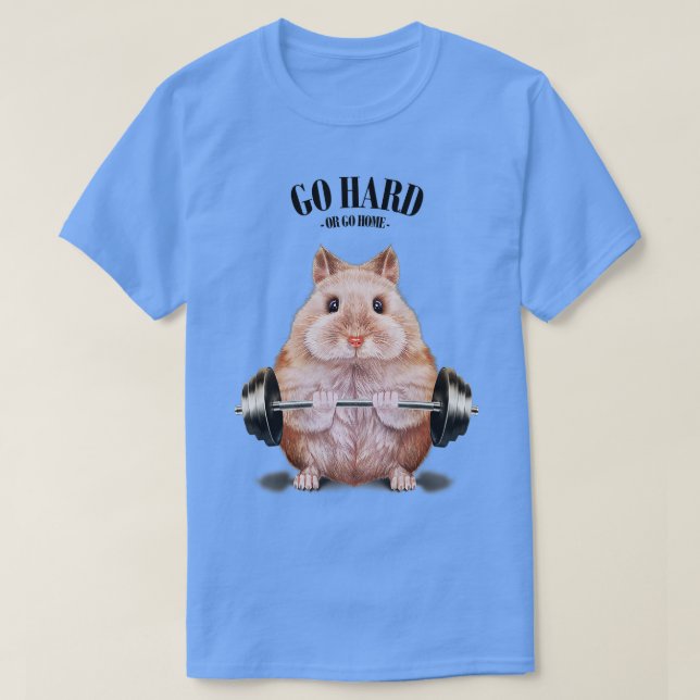 Camiseta Beige Dwarf Hamster Muscle Training Welevaging (Frente do Design)