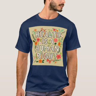 Camiseta Beige Health é um impressão floral pastel de direi