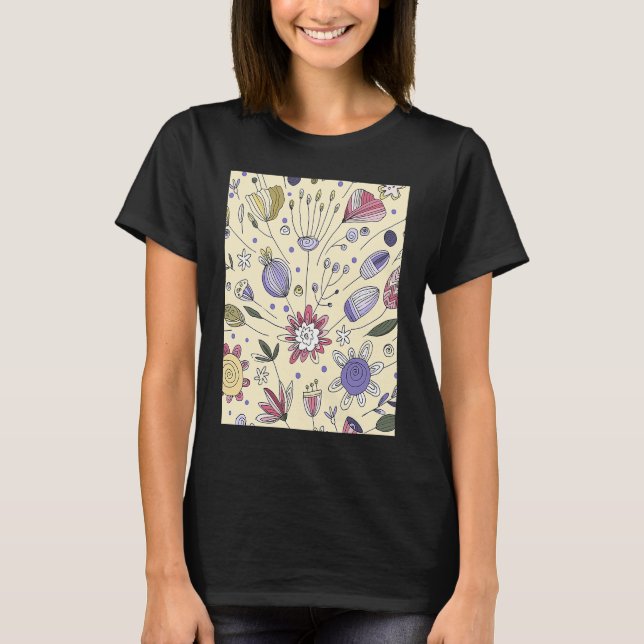 Camiseta Beige Scandi Flower Ethnic Cute Autumn Fall Mix  1 (Frente)