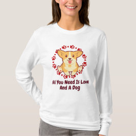 Camiseta Beige Tudo Que Precisa É De Amor E Cão