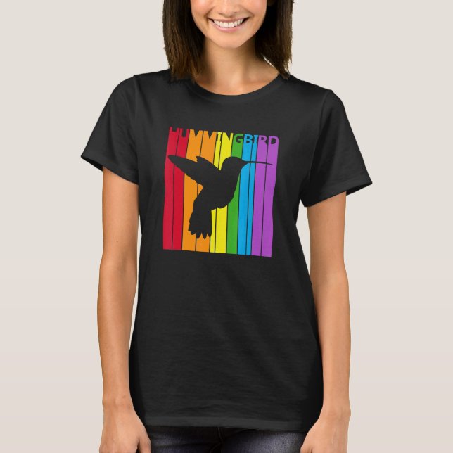 Camiseta Beija-flor Arco-íris Fofo (Frente)