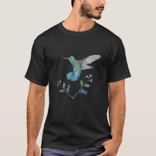 Camiseta Beija-flor Azul Verde Beija-flor Linda Origi