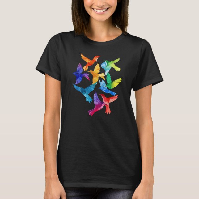 Camiseta Beija-flor Colorido (Frente)