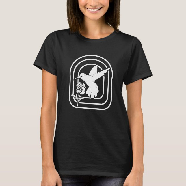 Camiseta Beija-flor de Verão com Flores Proprietário do pás (Frente)