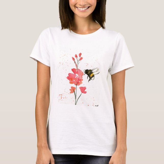 Camiseta Beija-flor e flor (Frente)