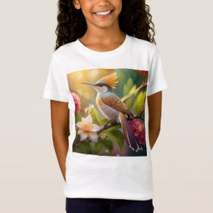 Camiseta Beija-flor Fantasia com Crista Dourada
