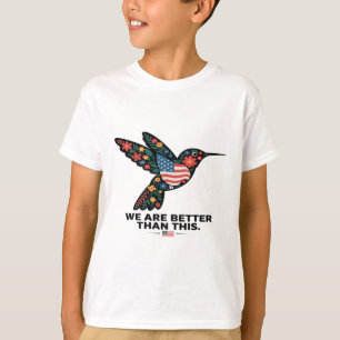 Camiseta Beija-flor Floral Anti Trump Politicamente Sutil 