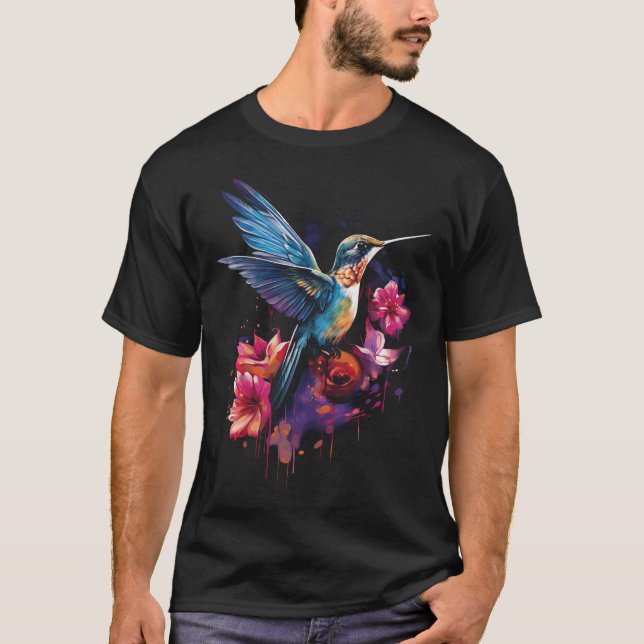 Camiseta Beija-flor Floral Ave (Frente)