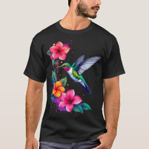 Camiseta Beija-flor Floral Tropical