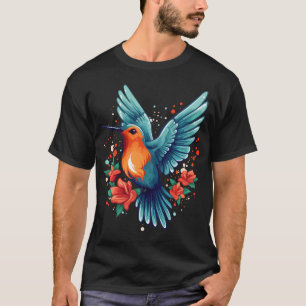Camiseta Beija-flor Fofo Com Flores I