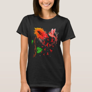 Camiseta Beija-flor Girassol & Fita Vermelha Coração Do