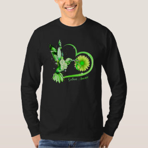 Camiseta Beija-flor Girassol Coração Verde Fita Escoliose