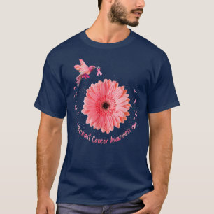 Camiseta Beija-flor Girassol Fita Rosa Fita Fita Cancer Aw