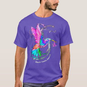 Camiseta Beija-flor Girassol Fita Rosa Fita Fita Cancer Aw