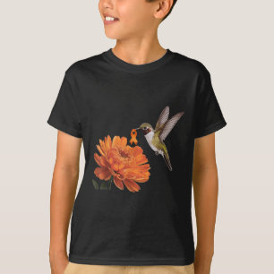 Camiseta Beija-flor Girassol Margarida Fita Laranja Leucemi