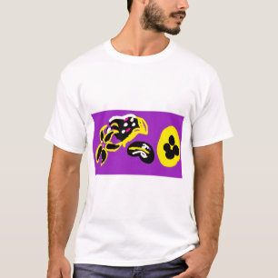 Camiseta Beija-flor roxo e flores