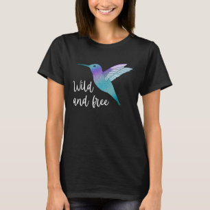 Camiseta Beija-flor Selvagem e Livre Belo Espírito Animal 