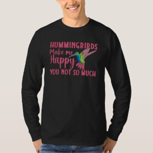 Camiseta Beija-flores de flores fofas me fazem feliz Beija-