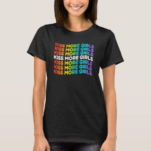 Camiseta Beija Mais Rapariga Lésbica Bissexual Rainbow Orgu