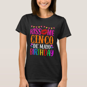 Camiseta Beija-Me Cinco De Mayo Birthday Sombrero Maraca B 