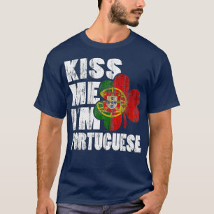 Camiseta Beija-Me Im Português - Bandeira do Shamrock Irlan