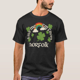 Camiseta Beija-me Shamrock US City Norfolk, Dia de São Patr