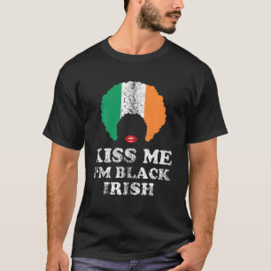 Camiseta Beija-me sou Blck Irish History Engraçado St Patri
