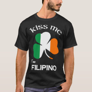 Camiseta Beija-me Sou Filipino Shamrock Pinoy Rua Patrick D