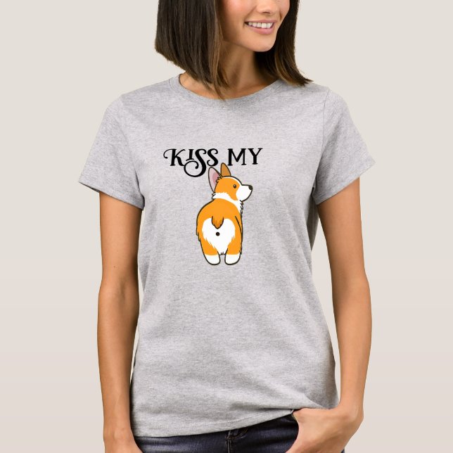Camiseta Beija meu corgi Humoroso (Frente)