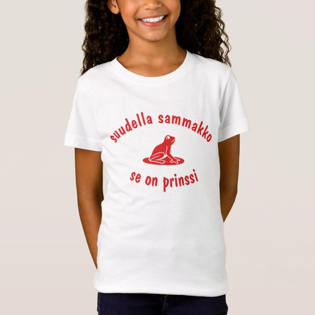 Camiseta beija o sapo que é príncipe em finlandês (Frente)