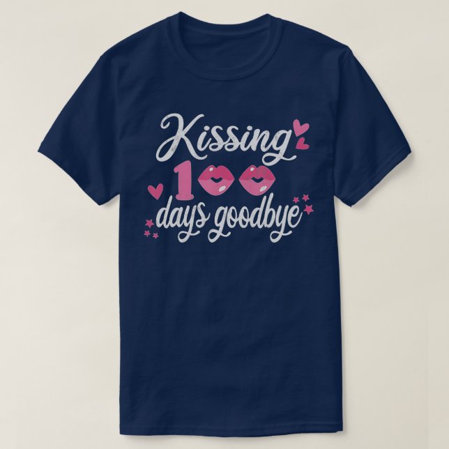 Camiseta Beijando 100 dias adeus para o professor Kin pré-e (Frente do Design)