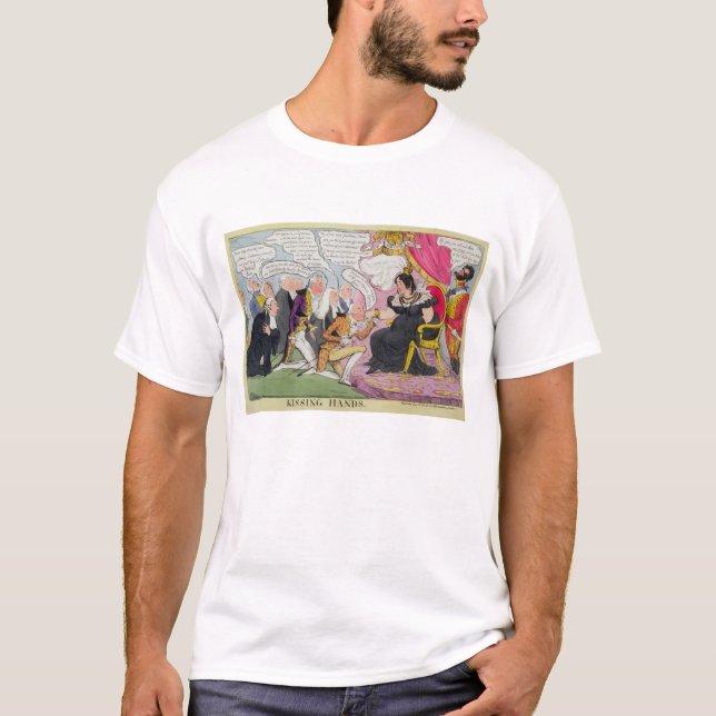 Camiseta Beijando as mãos, publicadas 1827 (litho da cor) (Frente)