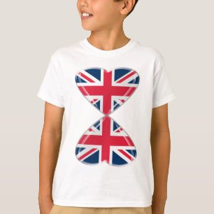 Camiseta Beijando bandeiras BRITÂNICAS dos corações