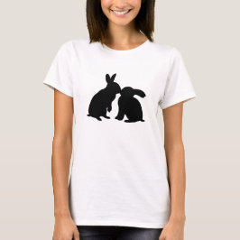 Camiseta Beijando o t-shirt dos coelhos de coelho (silhueta