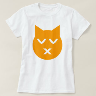 Camiseta Beijar com o Gato Emoji de Olhos Fechados
