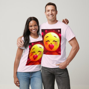 Camiseta Beijar Emoji Soprando Corações