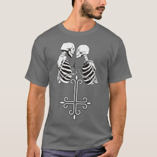 Camiseta Beijar esqueleto com Peter Cross, Gótico, Satanás