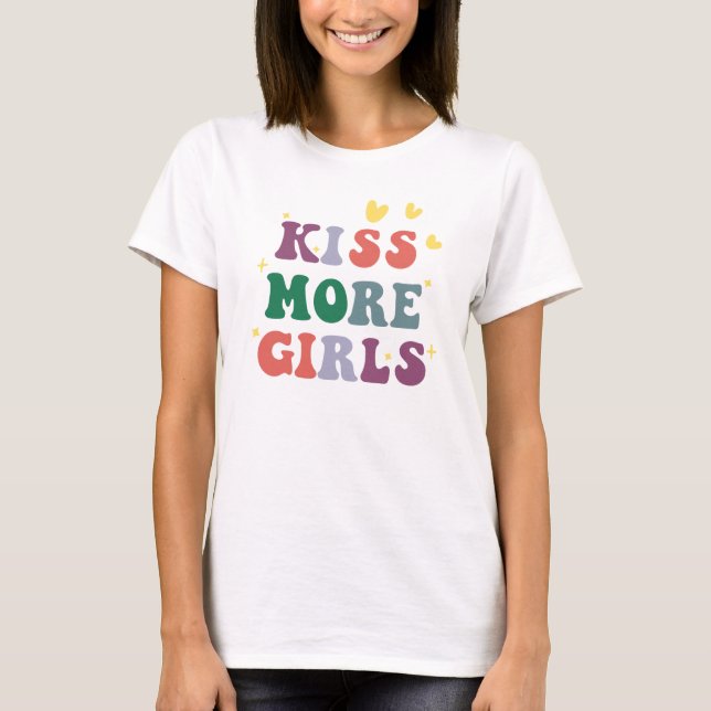 Camiseta Beije Mais Meninas Orgulho Lésbico (Frente)