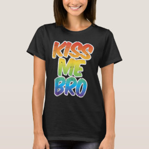 Camiseta Beije-me Bro LGBT Q Homens da Igualdade Orgulho ga