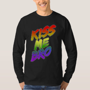 Camiseta Beije-Me Bro Orgulho Arco-Íris Orgulho Lgbt