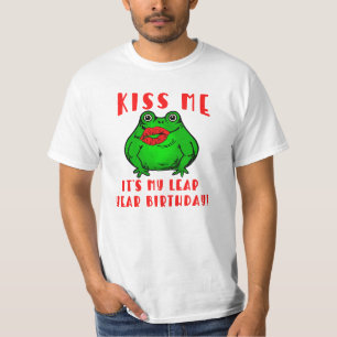 CAMISETA BEIJE-ME É MEU ANIVERSÁRIO DE ANO BISSEXTO COM SAP