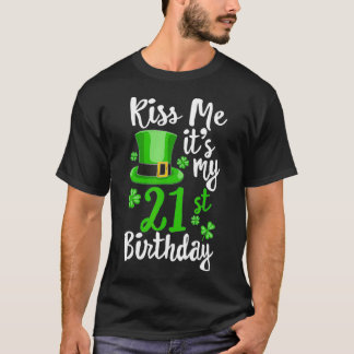 Camiseta Beije-me é meu Dia de São Patrício aniversário de 